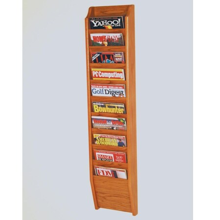 Wooden Mallet Cascade 10 Pocket Magazine Rack BlackLight Oak & Medium Oak MR48-10BL